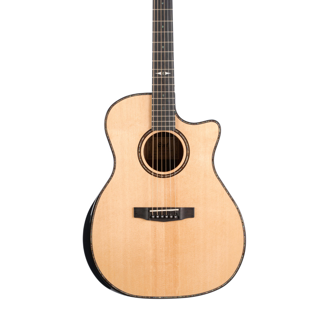 Cort GA-PF Bevel electric acoustic guitar in Natural Gloss - side profile view
