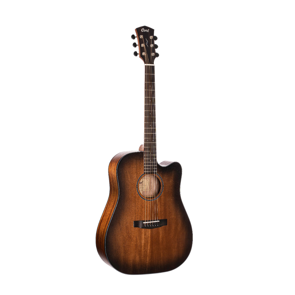 Cort CORE-DC AMH OPBB Electric Acoustic Guitar with Case | Open Pore Black Burst