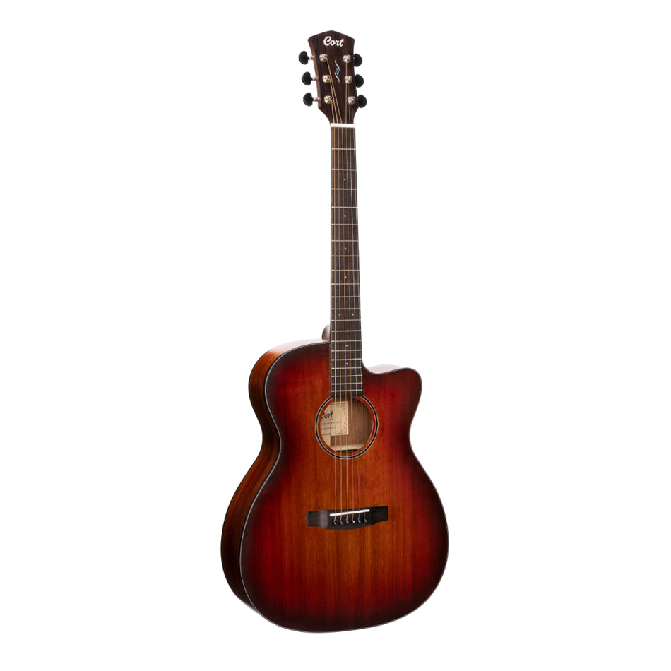 Cort CORE-OC-ABW-OPLB Electric Acoustic Guitar with Case| Open Pore Light Burst