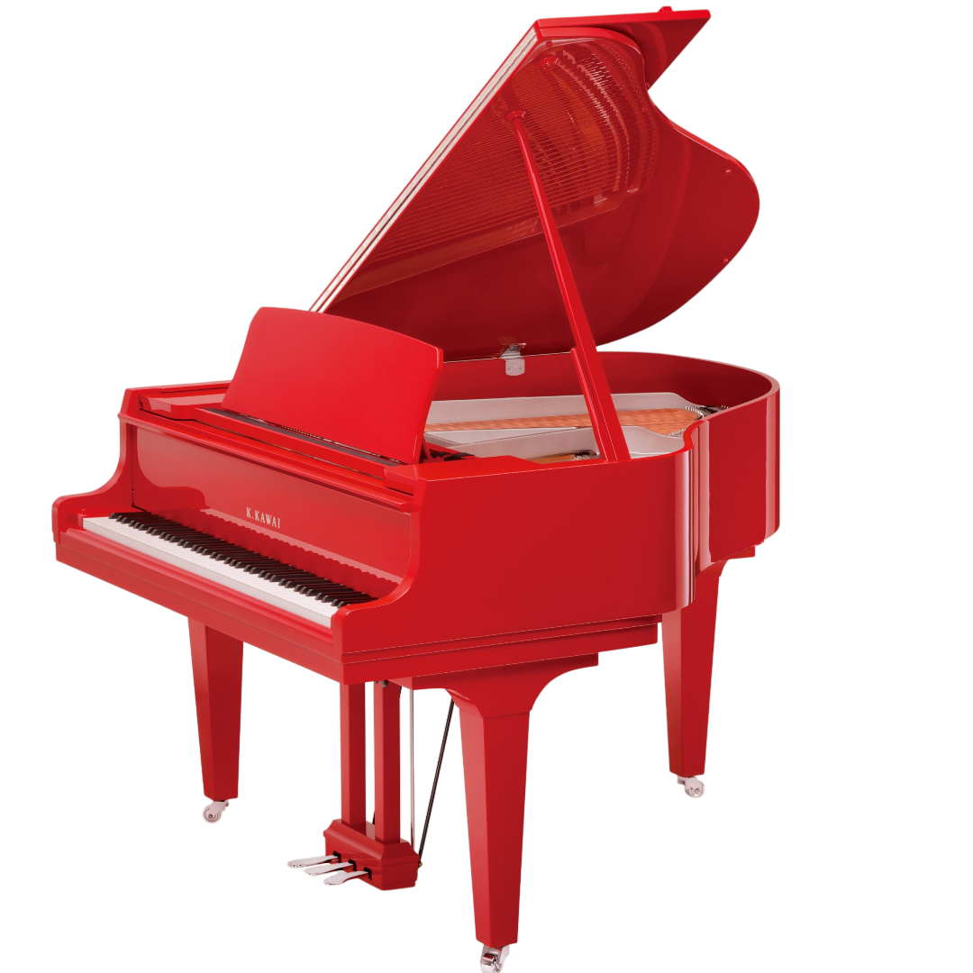 Kawai GL-10 M FRP Grand Piano With Bench Ferrari Red Finish Indonesia - front view - Harmony House Dubai