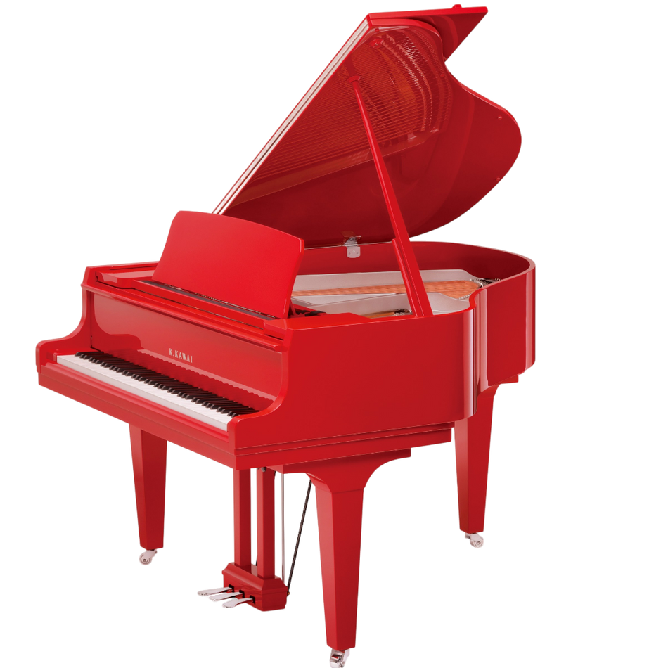 Kawai GL-10 M FRP Grand Piano With Bench Ferrari Red Finish Indonesia - front view - Harmony House Dubai