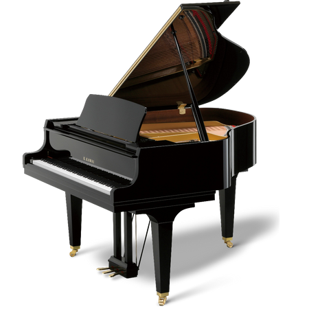 Kawai GL-20 KI Grand Piano With Bench Ebony Polish Japan - front view - Harmony House Dubai