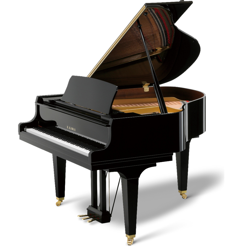 Kawai GL-20 KI Grand Piano With Bench Ebony Polish Japan - front view - Harmony House Dubai