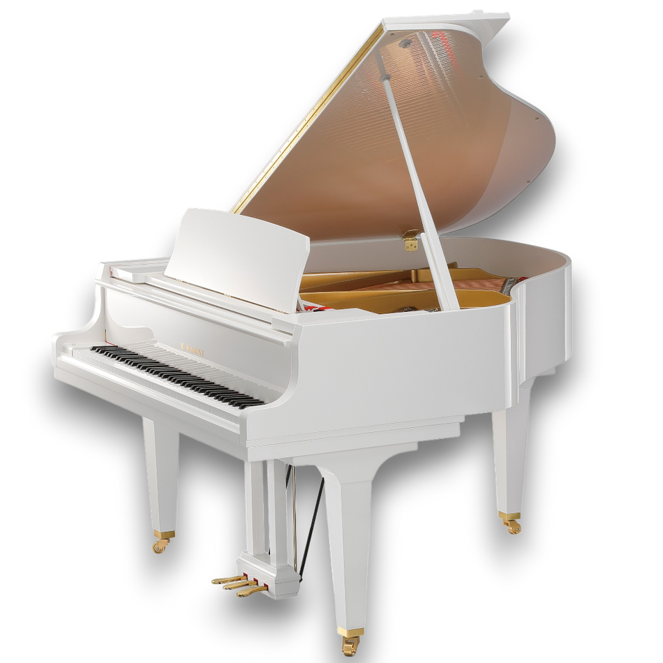 Kawai GL-30 WH P JP Grand Piano With Bench White Polish Japan - front view - Harmony House Dubai