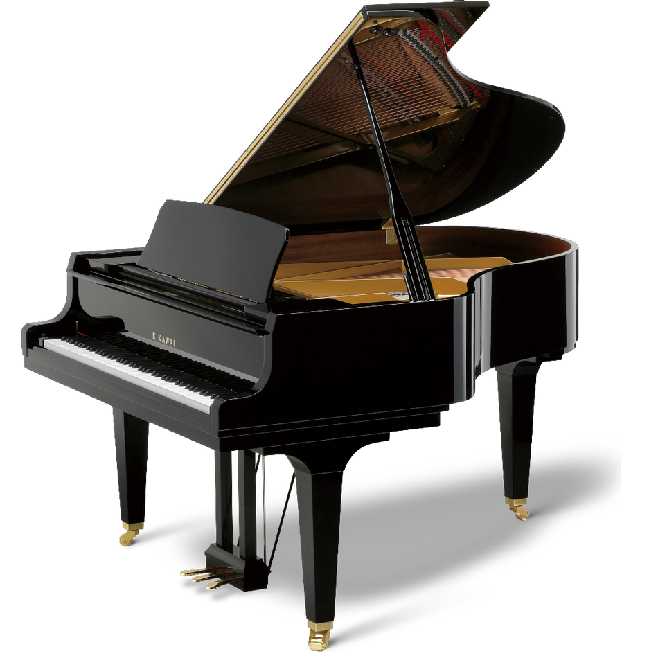 Kawai GL-40 M PEP JP Grand Piano With Bench Ebony Polish Japan - front view - Harmony House Dubai