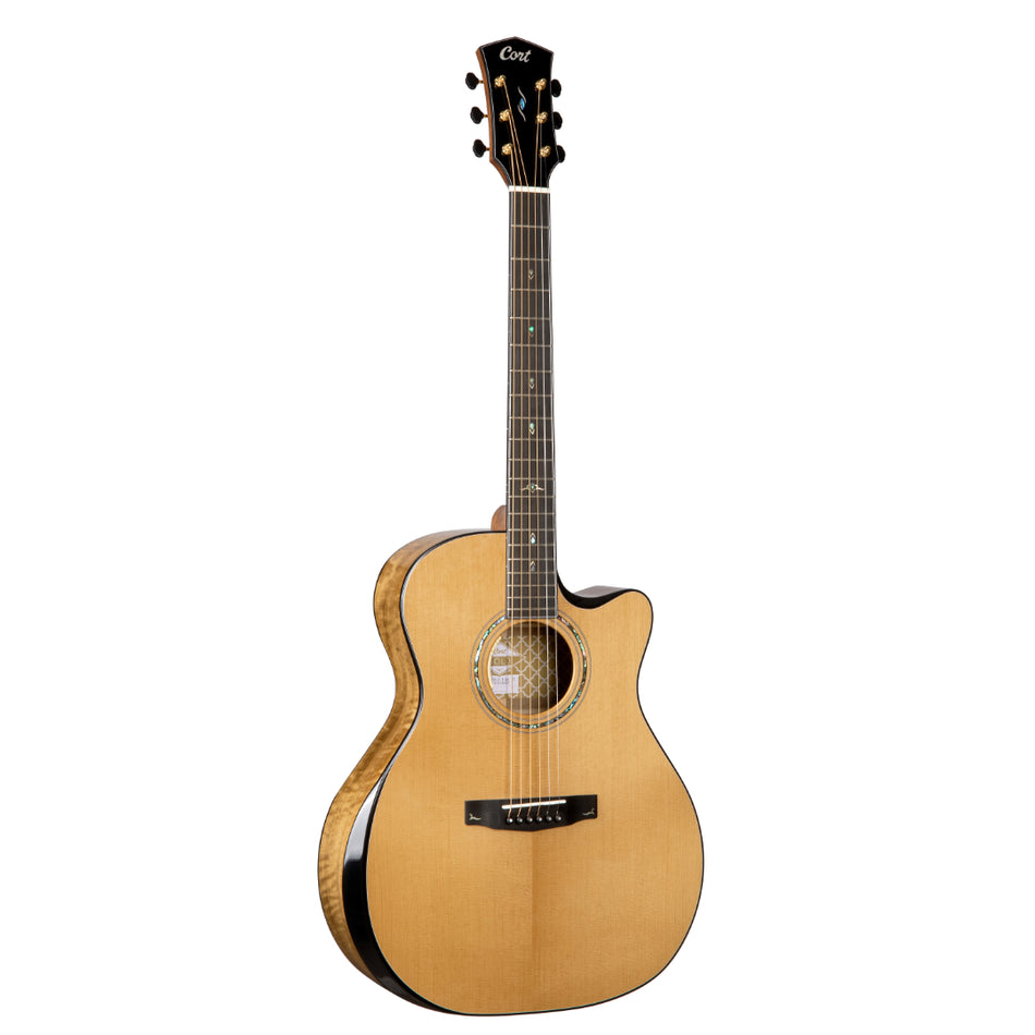Cort GOLD EDGE NAT Electric Acoustic Guitar with Case | Natural Gloss
