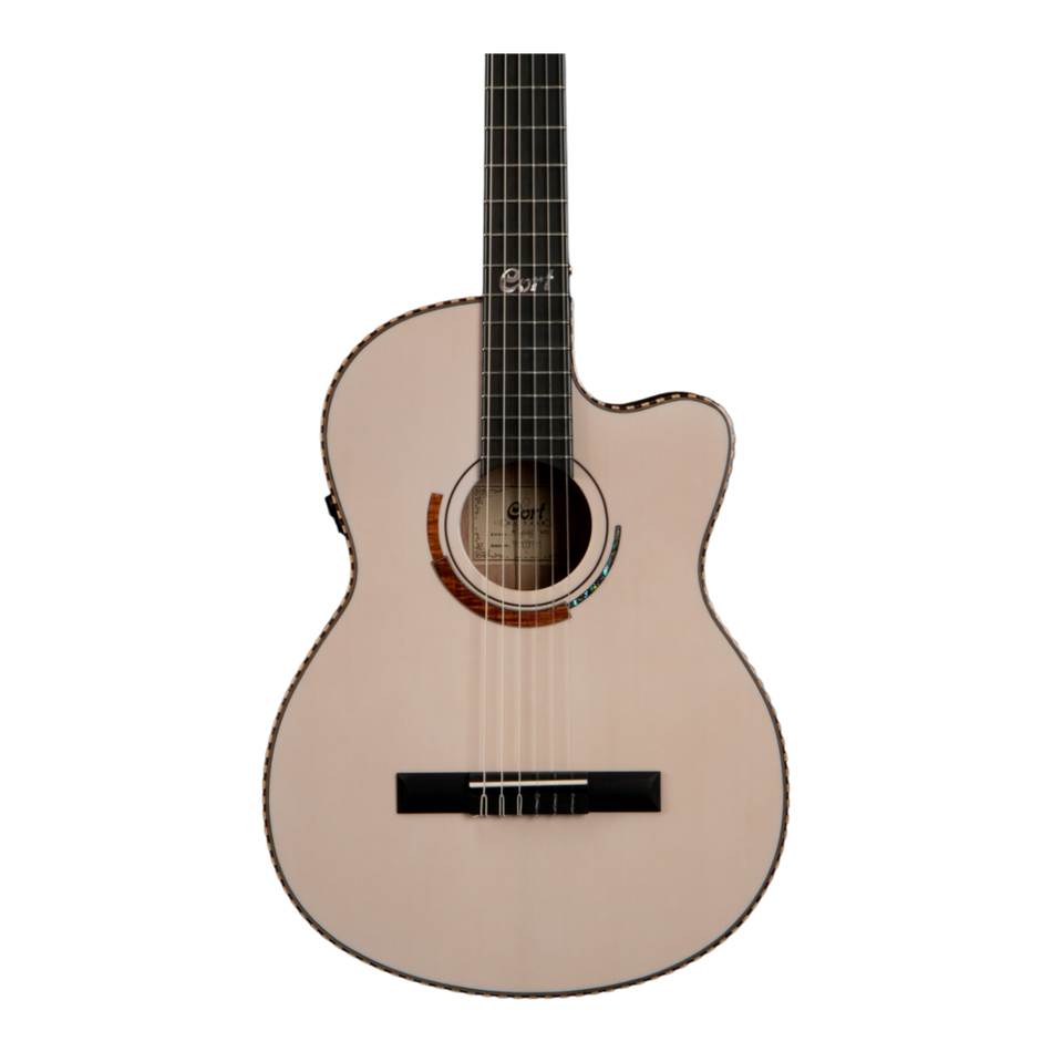 Cort Sol Ecanto WBL Classical Guitar with Case | White Blonde Gloss