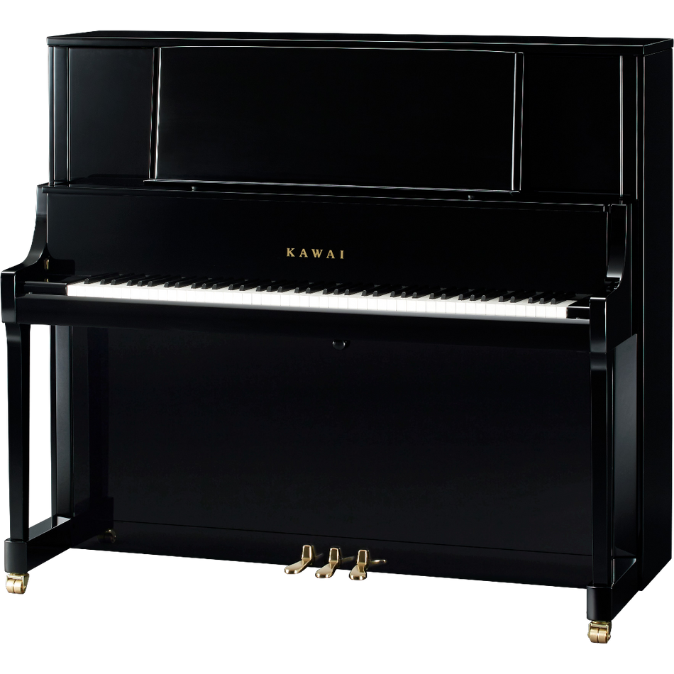 Kawai K-800AS Upright Piano With Bench Ebony Polish Japan - front view - Harmony House Dubai