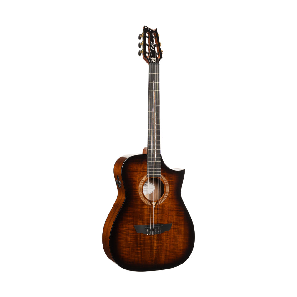 Cort Luxe Nylon BR Classical Guitar with Case | Brown Black Burst