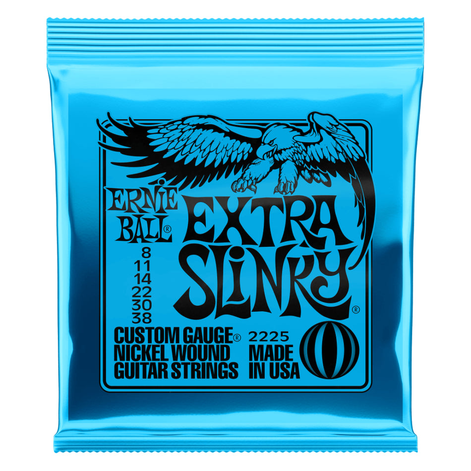 Ernie Ball P02225 Extra Slinky Nickel Wound Electric Guitar Strings | 8-38 Gauge