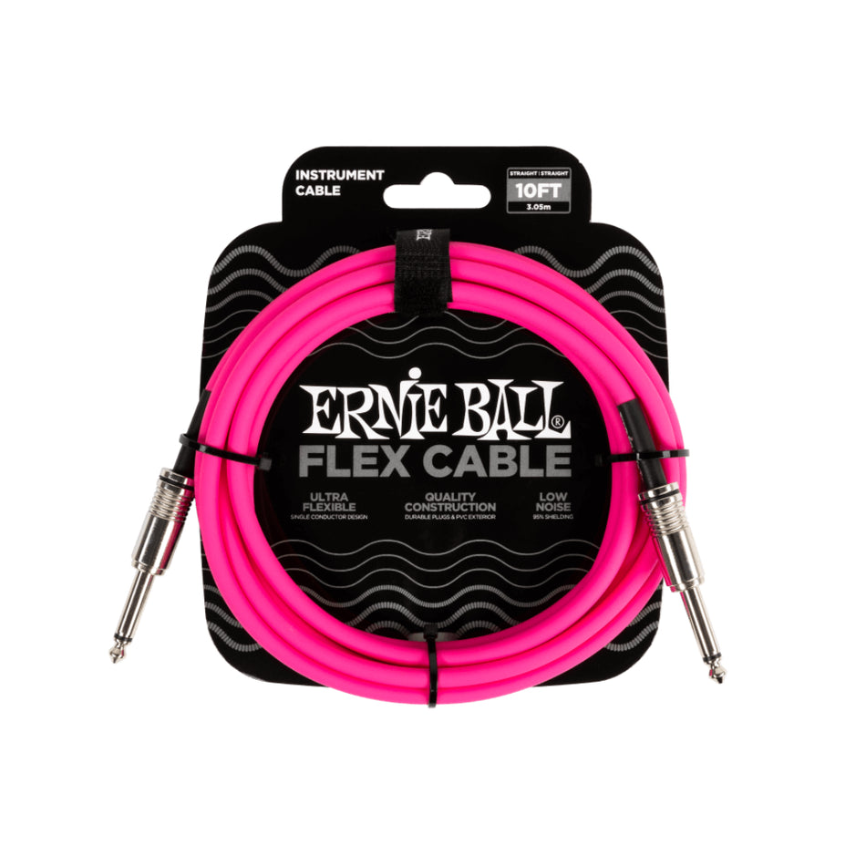 Ernie Ball P06413 – Flex Instrument Cable | 10ft | Pink