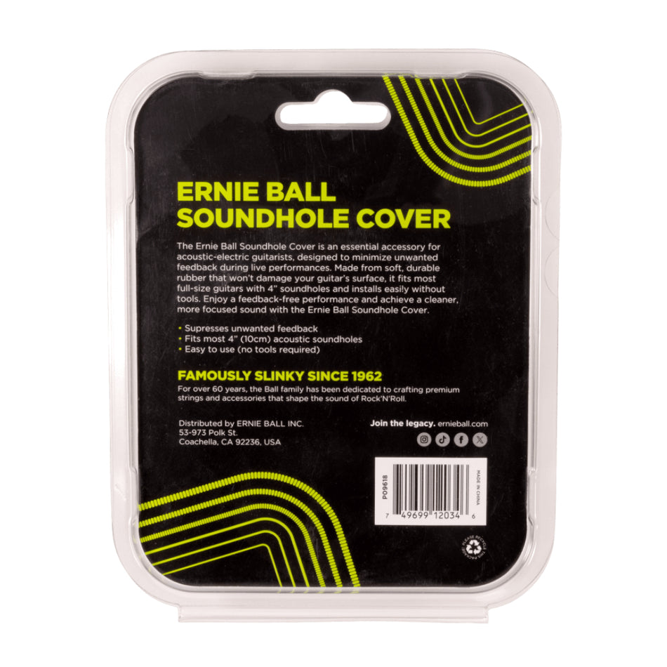 Ernie Ball P09618 – Acoustic Sound Hole Cover | Black