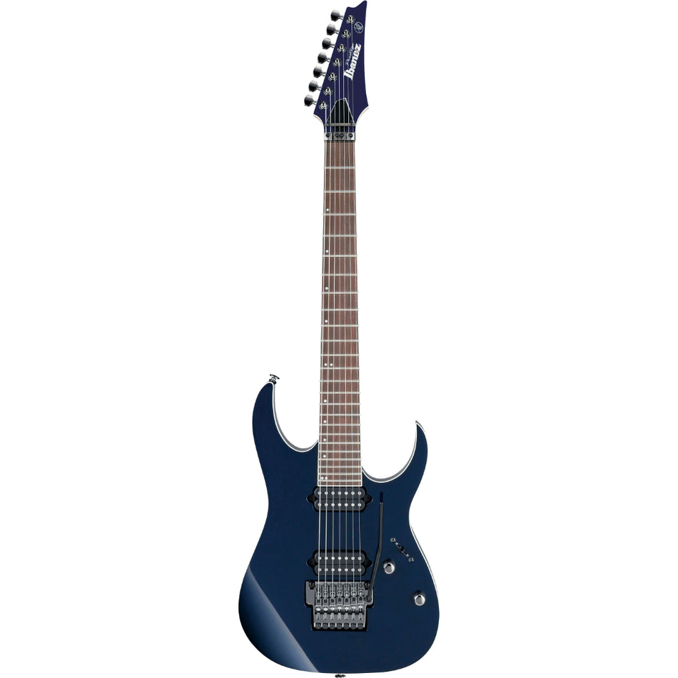 Ibanez RG2027RXL-DTB Prestige 7-String Electric Guitar with Case Dark Tide Blue - front view - Harmony House Dubai