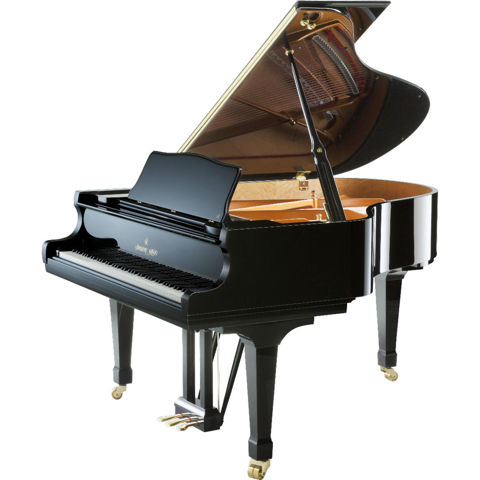 Kawai SK-2LA Grand Piano With Bench Ebony Polish Japan - front view - Harmony House Dubai