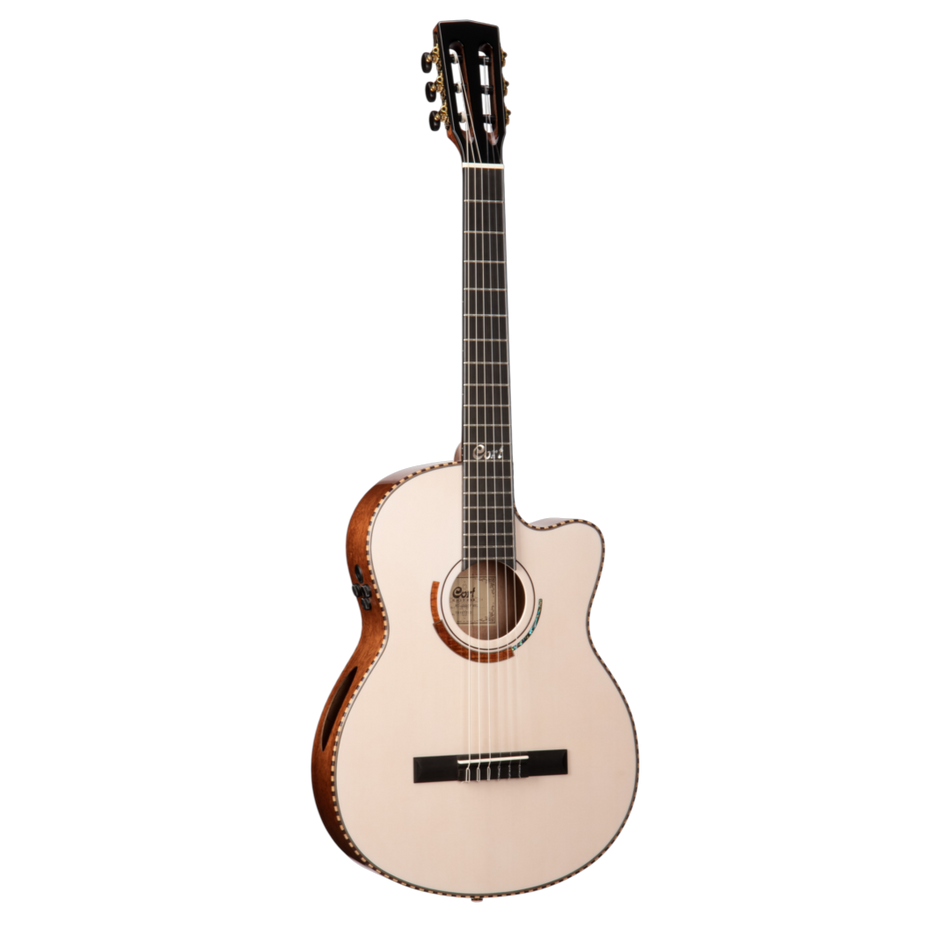 Cort Sol Ecanto WBL Classical Guitar with Case | White Blonde Gloss