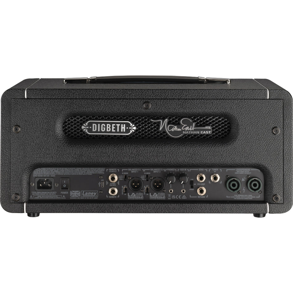 Laney DB-East Nathan East Digbeth Bass Amplifier Head 1000W Black - side profile view - Harmony House Dubai